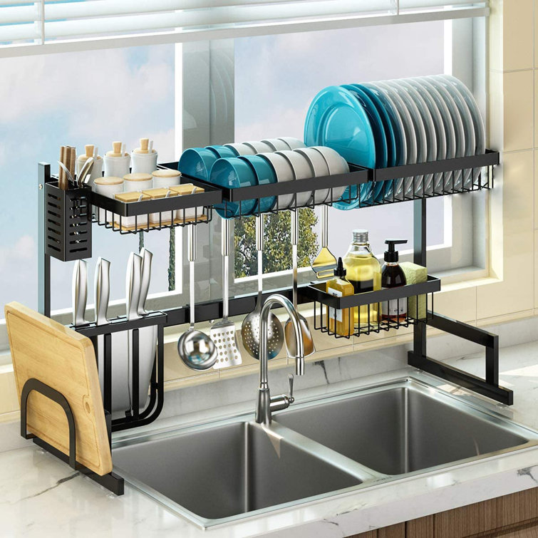 Expandable best sale sink rack